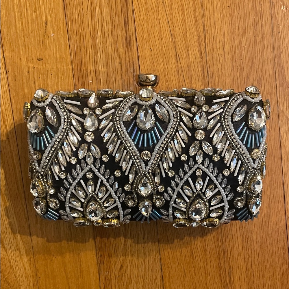 Embellished Black Clutch